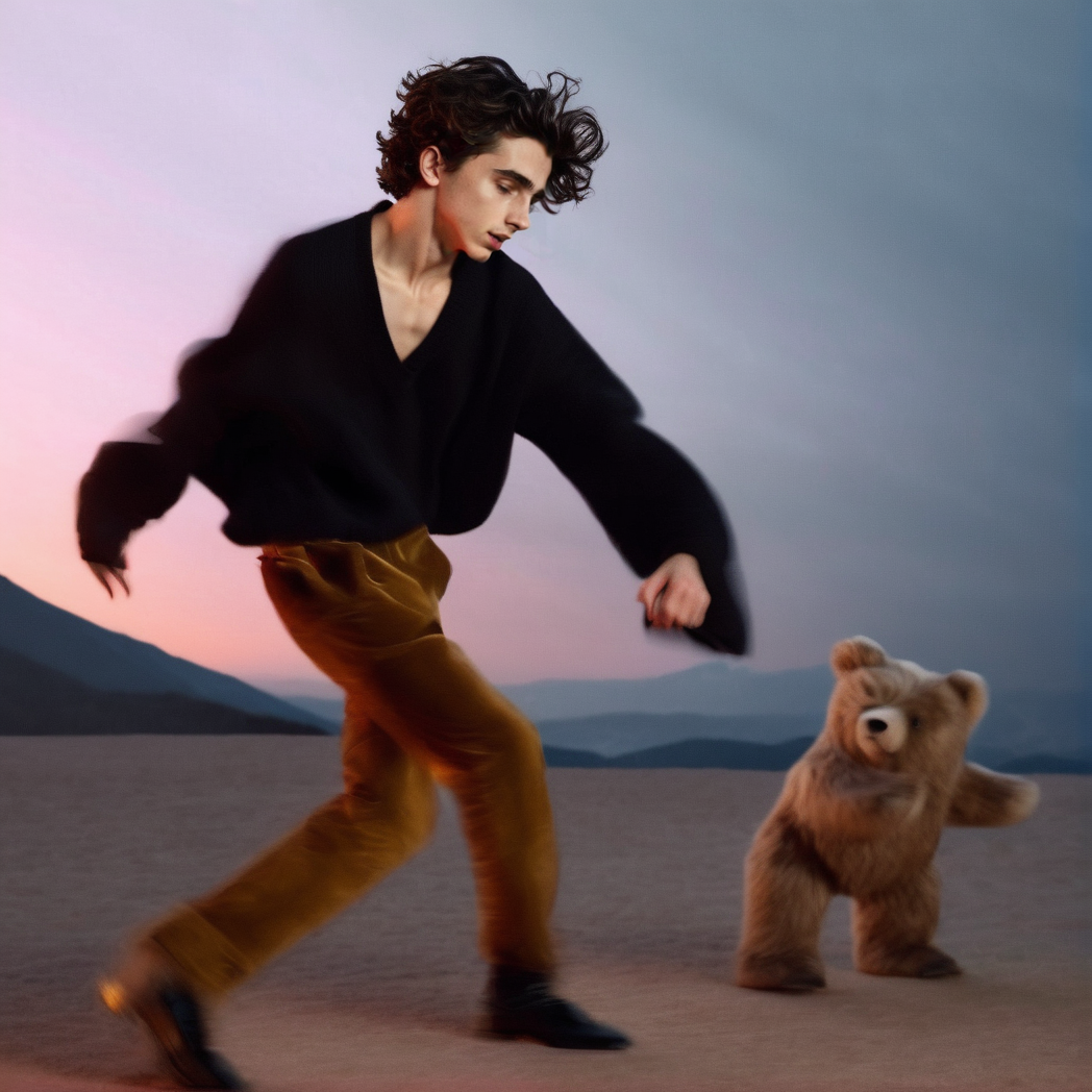 00022-_lora_Timothée-Chalamet_0.75_ Timothée Chalamet a man, dancing with a bear, RAW photo, dramatic lighting, motion shot.png